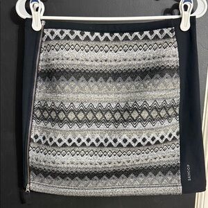 SKHOOP Swedish Geometric Southwest Pattern Insulated Mini Skirt Side Zip Sz: S